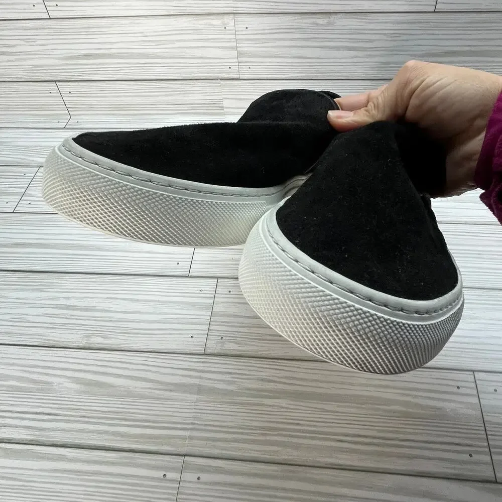 Jenni Kayne Women's Lounger Slip On Suede Leather Black Sneakers Size 40